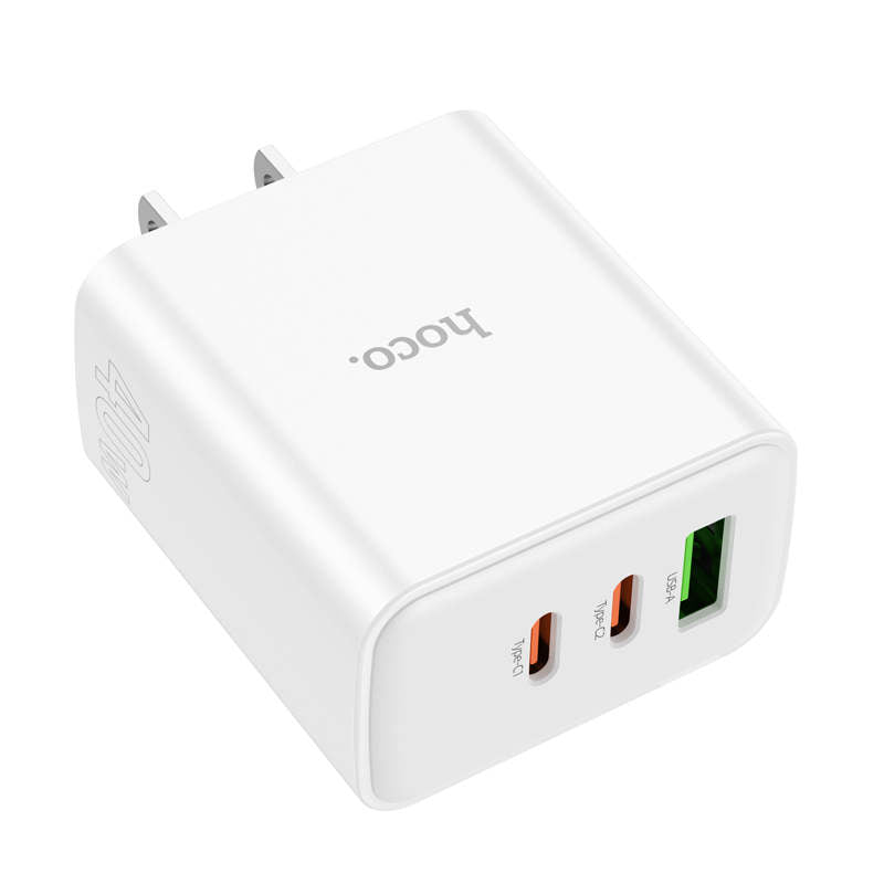PD 40W Triple Ports Port USB-A et 2x Ports USB-C Adaptateur secteur pour chargeur mural PD 40W Triple Ports Port USB-A et 2x Ports USB-C Adaptateur secteur pour chargeur mural